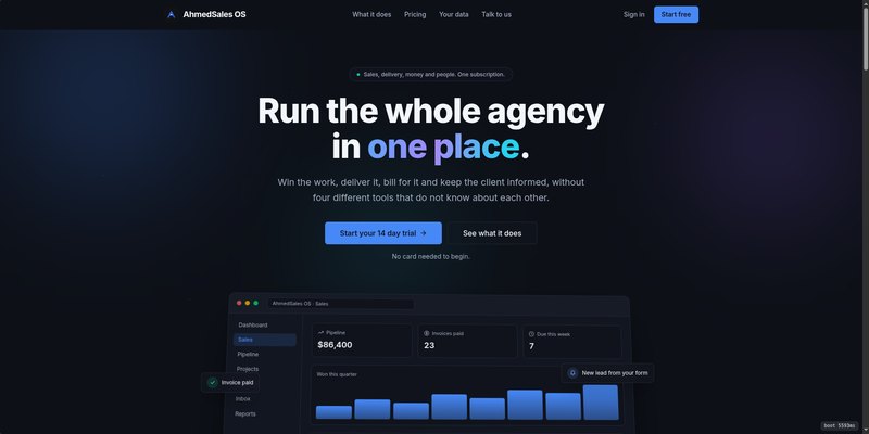 AhmedSales OS in use